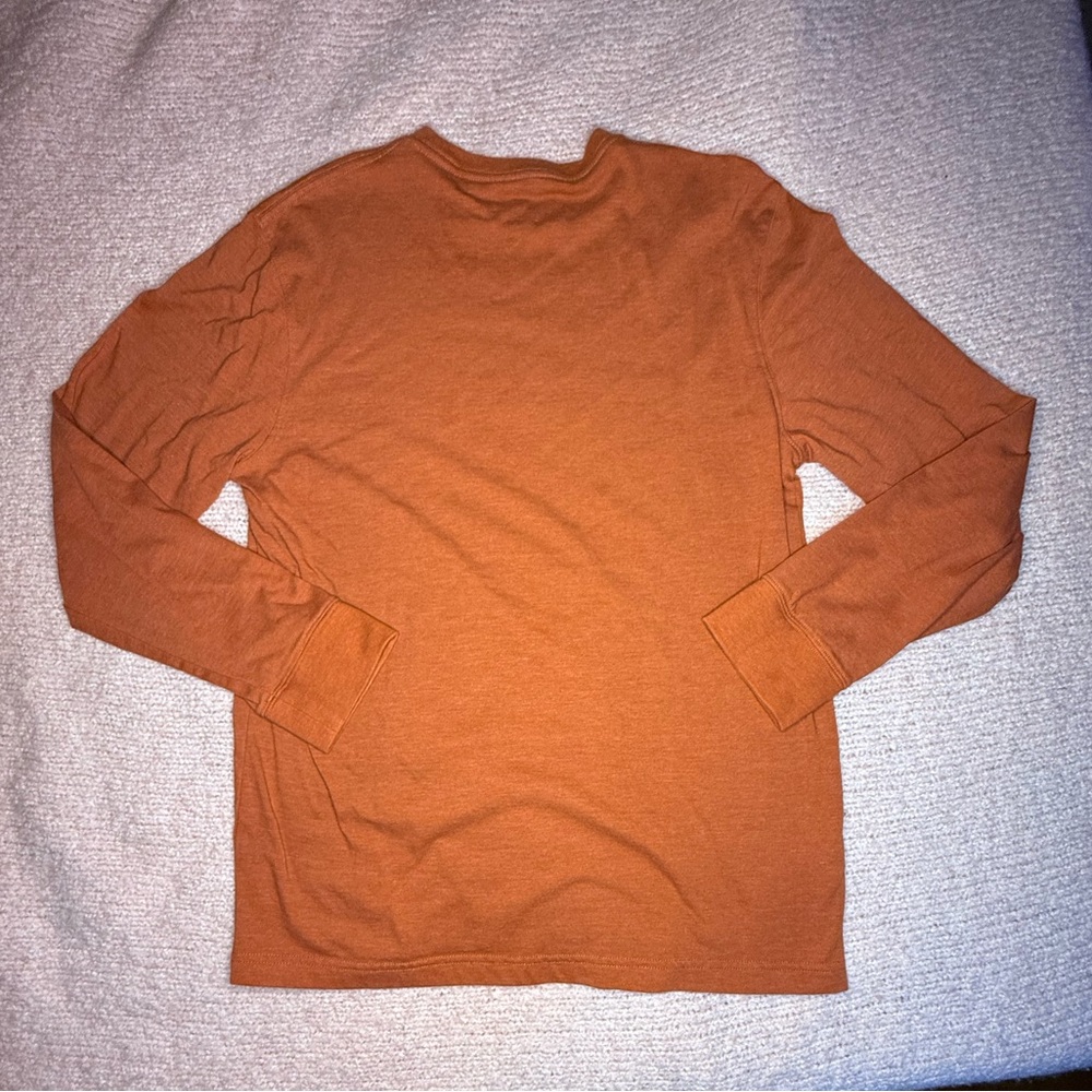 Eddie Bower Men's Orange Long Sleeve Shirt sz medium